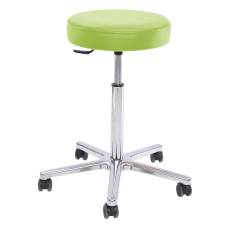 Polsterhocker mit Aluminium-Fußkreuz (60-86 cm) Lindgrün