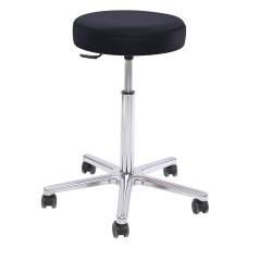 Polsterhocker mit Aluminium-Fußkreuz (60-86 cm) Schwarz