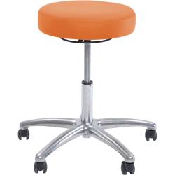 Polsterhocker mit Ringauslösung und Aluminium-Fußkreuz (45-60 cm) lindgrün