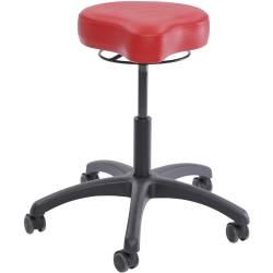 Sattelsitzhocker mit Ringauslösung und Kunststoff-Fußkreuz (45-60 cm) mais 