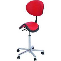 Reitersattelhocker mit Rückenlehne, Aluminium, 45-60 cm vanille 