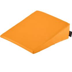 Keilkissen mit Kunstlederbezug 40x40x20/2 cm | Apricot