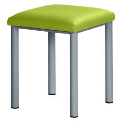 Therapiehocker eckig 55 cm | Silber | Grasgrün