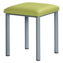 Therapiehocker eckig 55 cm | Silber | Lindgrün