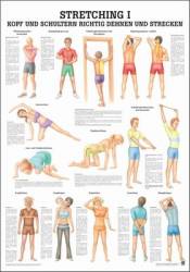 "Stretching I, II und III' Stretching I Kopf u. Schulter | Mini-Poster 24 x 34 cm | laminiert