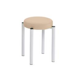 Gymnastikhocker rund mit 7cm Komfort-Polsterung 55 cm | Weiß | Elfenbein